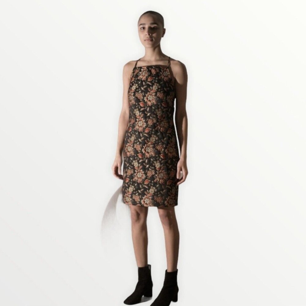 NWT Nomia Garmentory Square Neck Brocade Mini Dress Floral Size 4